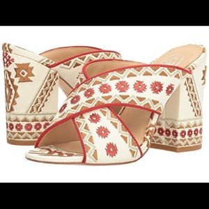 ASH Block Heel Mules Elegant pattern Luxury sandal